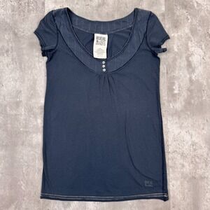 Ruehl 925 Top Womens XS Blue Scoop Neck Elena Gilbert Downtown Preppy